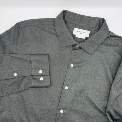 Ministry Of Supply Para Hombre Camisa de Vestir Gris Outlast Poliéster Talla XL Foto 1 de 4