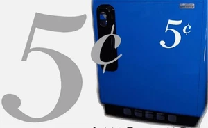 (5-1) 3" (5 CENT) WHITE DECAL FOR SUNDROP COCA COLA AND PEPSI COOLERS SODA POP - Picture 1 of 1