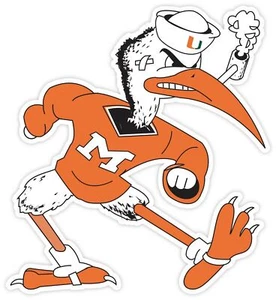 Miami Hurricanes NCAA Vinyl Bumper Sticker Decal Cornhole Wall Helmet - Picture 1 of 1