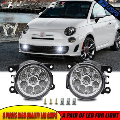 for 2012-2018 Fiat 500 LED Front Bumper Fog Light Driving Lamps Factory Upgrade - Image 1 of 4