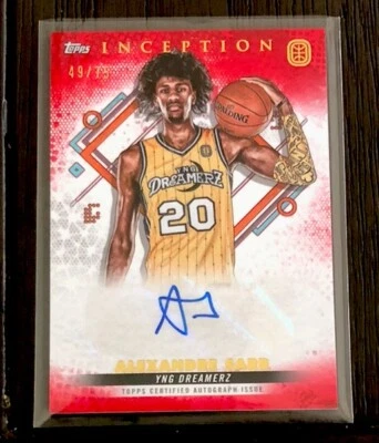 2022 Topps Inception Alexandre Sarr RC Auto 49/75 - Image 1 of 2