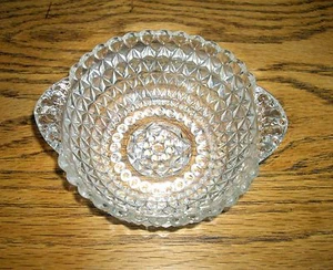 Cuenco pequeño vintage de vidrio con corte de diamante de 4 1/2" de la era de la depresión ~ - Imagen 1 de 5
