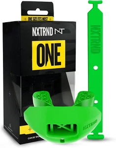 Nxtrnd One Football Mouth Guard, Strap Included, Fits Adult & Youth (Green) - Picture 1 of 12