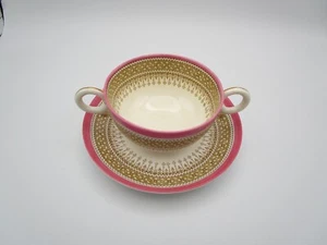 Antike Royal Worcester Boullion Tasse und Untertasse Doppelhenkel Tasse 1800er Marke - Bild 1 von 12