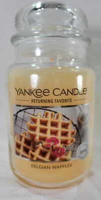 Yankee Candle BELGIAN WAFFLES Large Jar 22 Oz Yellow Housewarmer Warm Golden - Image 1 of 4