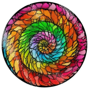 Rainbow Rock Spiral Glass Chopping Board, Colourful, Vortex, Kaleidoscope, Gift - Picture 1 of 4