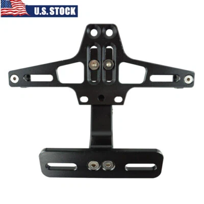 Motorcycle Black Tail Tidy License Plate Holder Fender Eliminator LED Light - Image 1 of 4