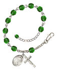 YOU CHOOSE Female Saint Silver Rosary Bracelet Bliss May Birthstone