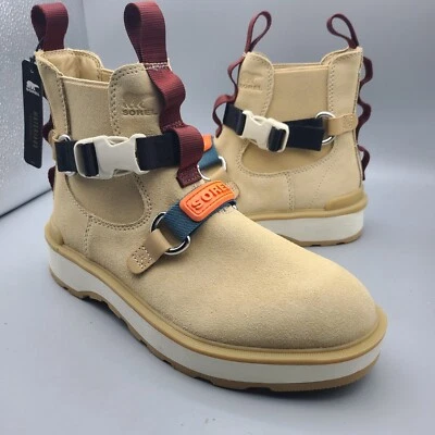 Botas para mujer Sorel Hi-Line EQ Chelsea B cerámica tiza cuero hebilla talla 8,5 nuevas Foto 1 de 4