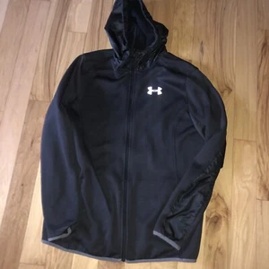 Under Armour Boys Storm Youth XL YXL Hooded Fleece Jacket Full Zip Black Swacket - Picture 1 of 8