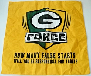 Green Bay Packers G Force False Starts Cheer Rally Bandana 14 x 14 NFL Football - Picture 1 of 3