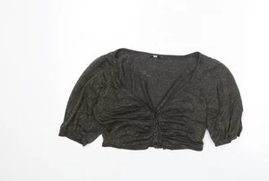Therapy Womens Gold Viscose BlendCropped Button-Up Size 12 - Picture 1 of 10
