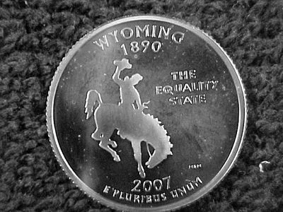 2007 S WYOMING STATE QUARTER FROM PROOF SET - Image 1 of 2