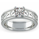 Men's Solitaire Engagement Fine Ring 14K White Gold 1.80 Ct Simulated Diamond