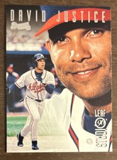 1996 Donruss Leaf Studio David Justice Baseball Card #109 Braves OF VG