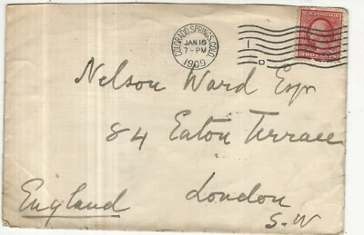 Usa: 1909; Cover to London, postmark city Colorado Springs...US135/ - Image 1 of 2
