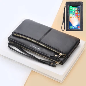 Women Leather Long Wallet Card Holder Purse Handbag Touchscreen CellPhone Clutch - Picture 1 of 62