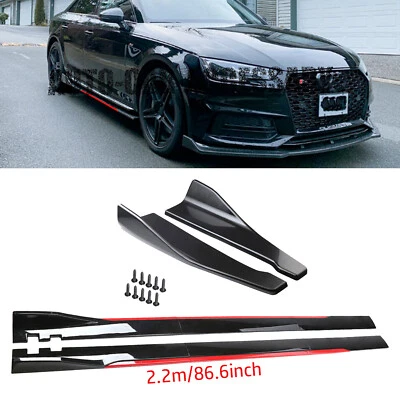 Gloss Black Red For AUDI A4-6 Q3 Side Skirt Rear Bumper Chin Lip Spats Body Kit - Изображение 1 из 4