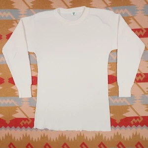 Vintage Hanes Medium Long Raschel Knit Thermal Waffle 80's 90's White - Picture 1 of 17