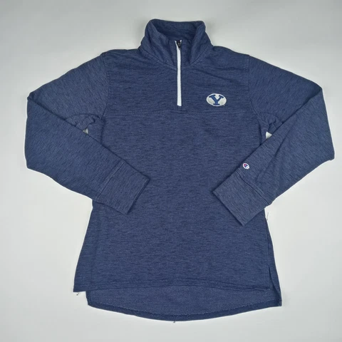 CHAMPION BYU Cougars Sweatshirt 1/4 Zip Pullover Blue NCAA Women's Size Small Cover