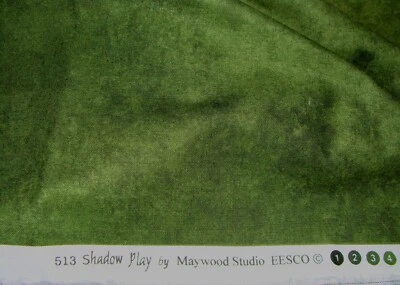 SHADES OF OLIVE GREEN COTTON FABRIC BY MAYWOOD STUDIO EESCO 3/4YD. - Image 1 of 2