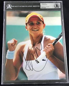 Foto firmada 8x10 Beckett BAS Tatiana Golovin "Campeona ganadora del Abierto de Francia 2004" - Imagen 1 de 1
