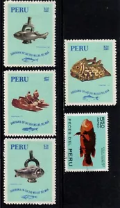 Peru Scott #C309-C312 + #C334 Mostly VF Mint Hinged. - Picture 1 of 2