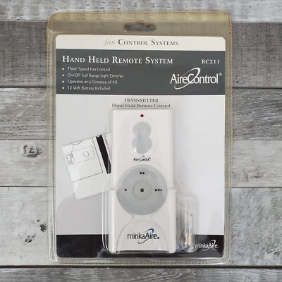 MinkaAire RC211 White Hand Held AireControl Ceiling Fan Remote System NEW - Image 1 of 2