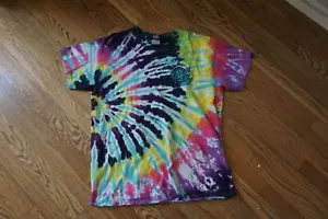 Santa Cruz Skateboards Sunburst Tie-Dye T-Shirt L Blue Green Pink Graphic Tee - Picture 1 of 5