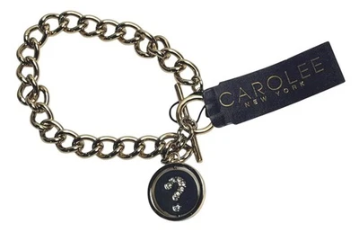 Pulsera Carolee Tono Dorado Juego de Palabras Doble Toma Palanca SÉ AUDAZ, ¿Cristal Pavimentado? Foto 1 de 3