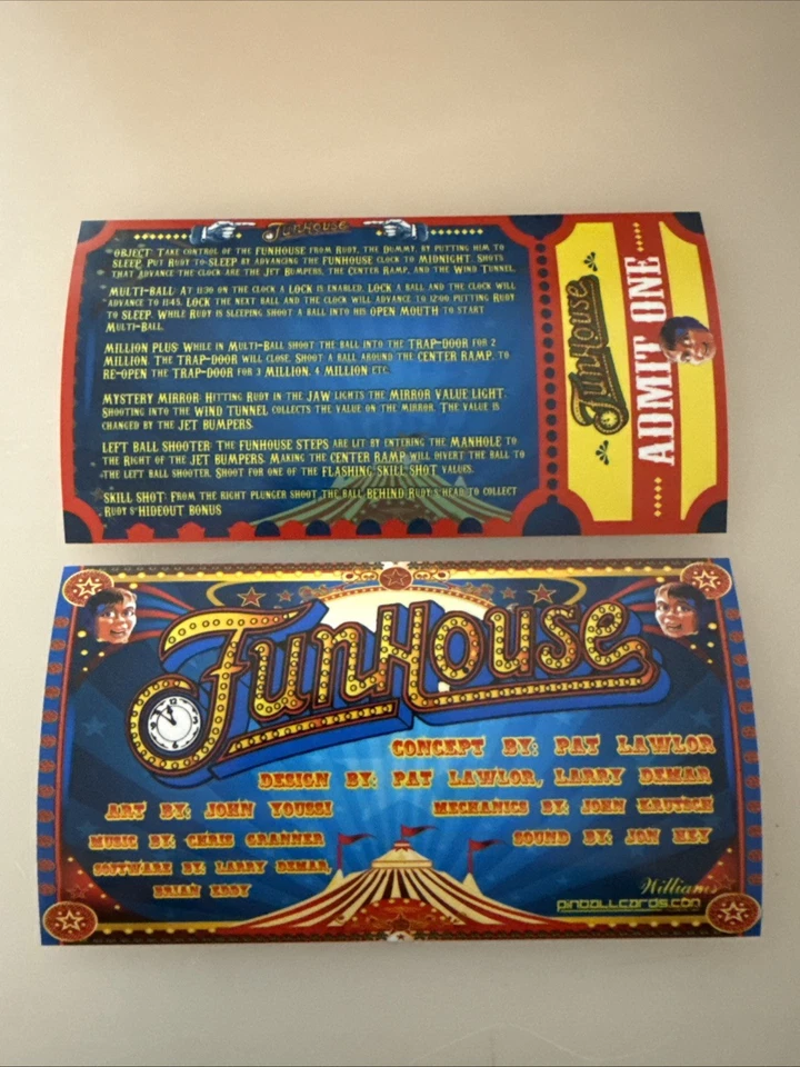 Tarjetas de delantal de pinball Funhouse con impresión a todo color tarjetas personalizadas Foto 1 de 1
