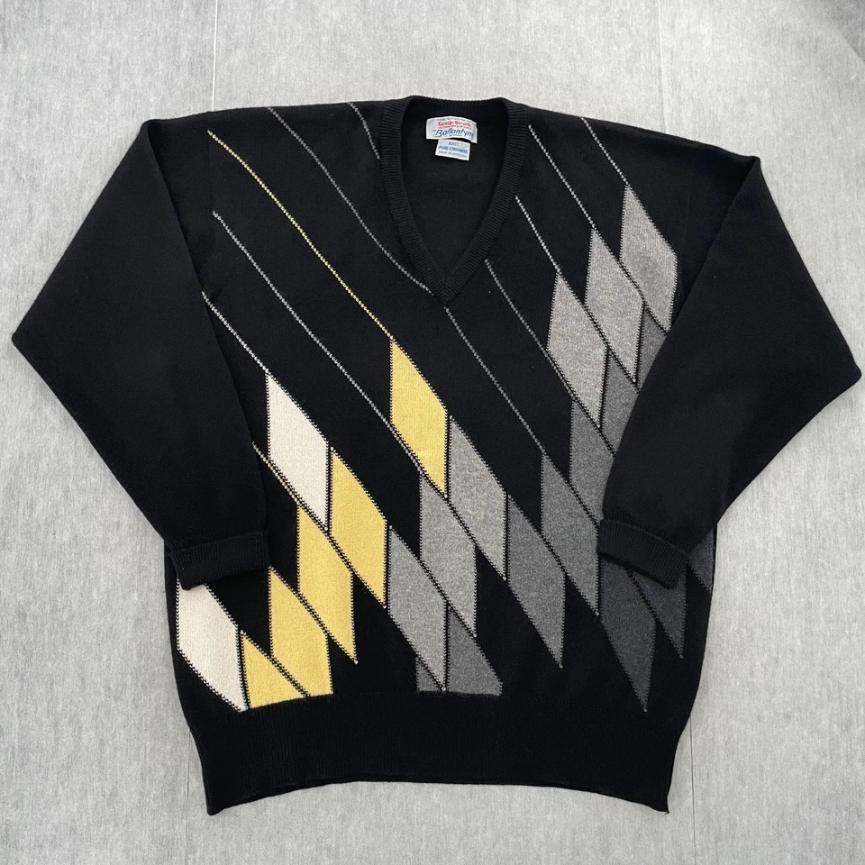 Suéter Ballantyne Adulto 48 Negro 100% Cachemira Cuello en V Hecho en Escocia Para Hombres Foto 1 de 4