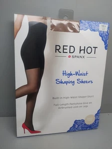 Red Hot Spanx High Waist Shaping Sheers Built in Shaper Short Size 2 Barest Bare - Bild 1 von 12
