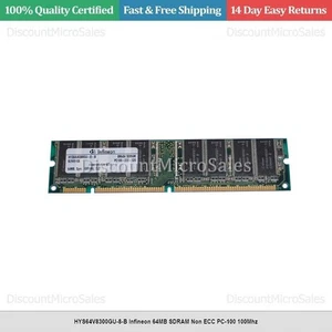 HYS64V8300GU-8-B Infineon 64MB SDRAM Non ECC PC-100 100Mhz - Picture 1 of 1