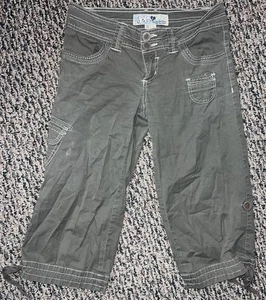 Juniors Joit Capri Cargo Pants Green Size 7 Superb State! 🍀 - Picture 1 of 15