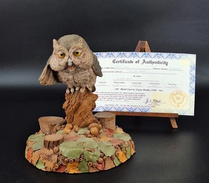 Timothy Wolfe Hoo Goes There Charmers #33 OWL Figurine Sculpture 1997 w/COA - Picture 1 of 12