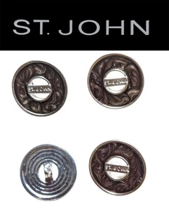 St John Knits (1.0 Inch) Silver Tone Chocolate Swirl Enamel Logo Buttons - Picture 1 of 1