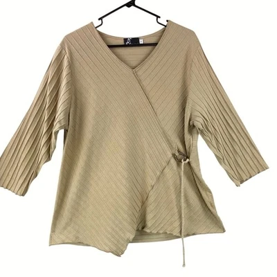 Fenini искусство носить ребристый Джерси вязаный туника верхний размер L желтовато-коричневый Lagenlook - Изображение 1 из 4