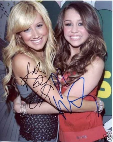 MILEY CYRUS ASHLEY TISDALE YOUNG  AUTOGRAPHED SIGNED 8X10 PHOTO REPRINT - Image 1 of 1