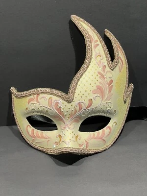 Vintage Pier One Imports Hand-painted Venetian Party Masquerade Mask Italy - Image 1 of 4