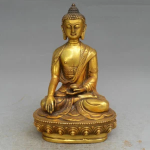Collect china Brass Buddha statue kwan-yin sakyamuni Buddha religious supplies - Picture 1 of 5