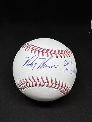 LOS ANGELES ANGELS MICKEY MONIAK SIGNED BASEBALL JSA COA 1st ROUND INSCRIPTION - Image 1 of 3