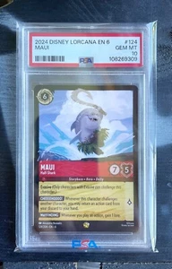 2024 Disney LORCANA EN 6 (Azurite Sea) - MAUI (Leg.) #124 - PSA GEM MT 10 - Picture 1 of 2