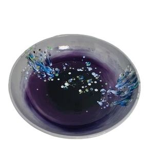 11 1/4” Signed Studio Pottery Bowl With Multicolored Splatter Design - Picture 1 of 8