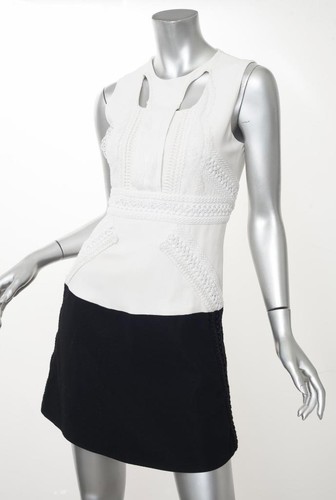 Abito GIVENCHY 2011 *RED CARPET* bianco colorblock ricamato CELEBRITY 38 XS