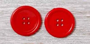 large red plastic sewing buttons 4 holes 1 inch 25mm USA - Picture 1 of 2