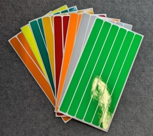 REFLECTIVE STRIP STICKERS - 190MM X 15MM - A5 SHEET - CHOOSE YOUR COLOUR - Picture 1 of 9