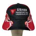 Usher Transport Louisville Kentucky Strapback Hat Embroidered Flames  Red Black