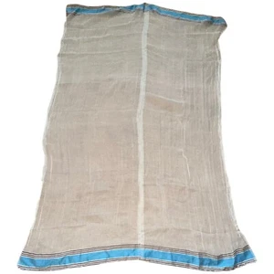 Women's Lightweight Linen-Like Sheer Summer Scarve White w/Blue Stripe - Picture 1 of 6