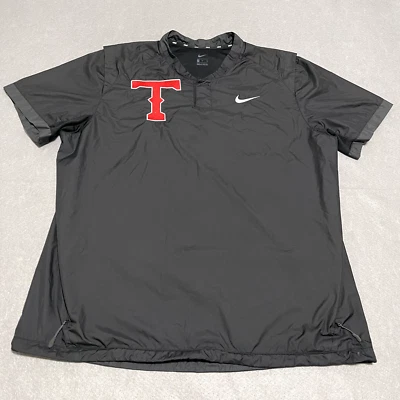 Nike Texas Rangers Pullover Jacket Mens XL Black Coach Sideline V Neck Vented - Image 1 of 4